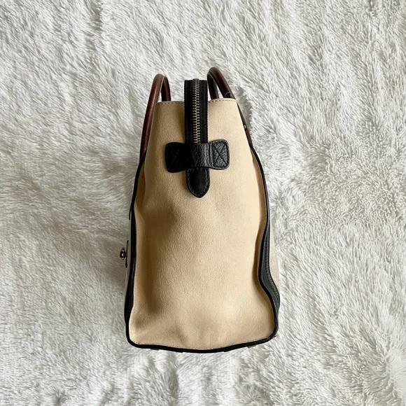 Auth Celine Calfskin Canvas Mini Tricolor Tri-Color Luggage Tote Bag - Picture 9 of 15